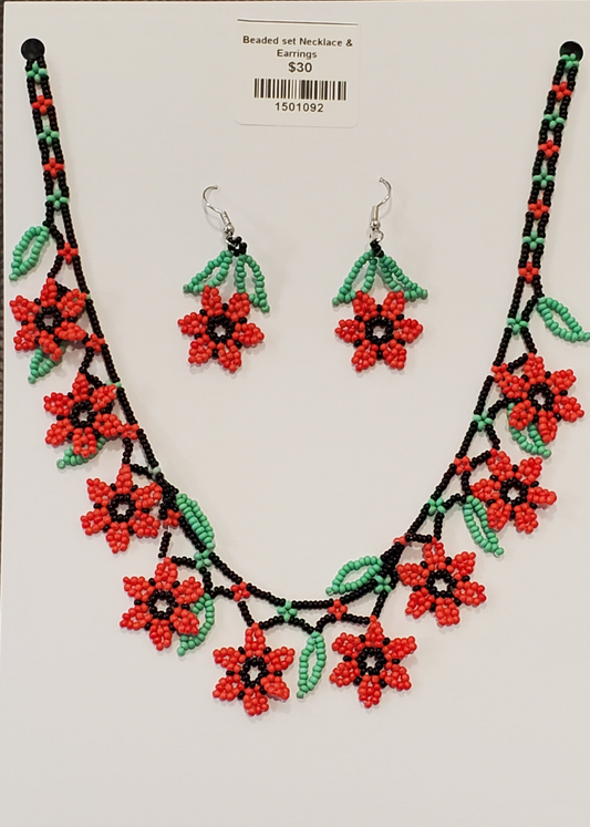 Beaded set Necklace & Earrings MZ