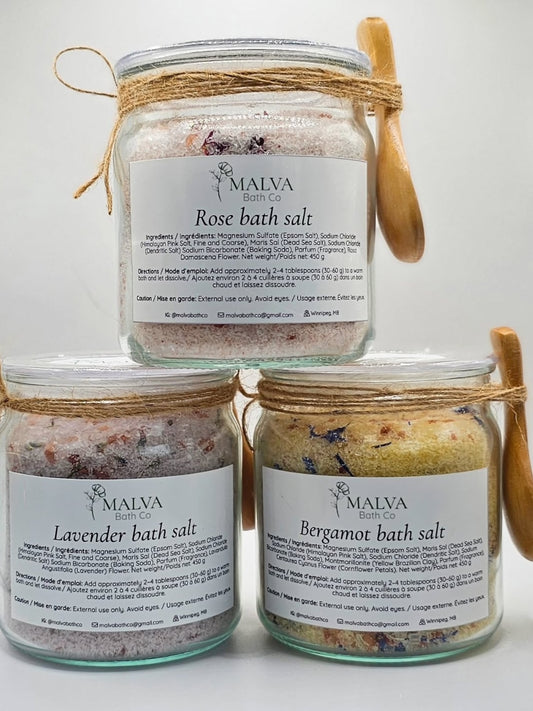 Rose Bath Salt glass jar, 450 g