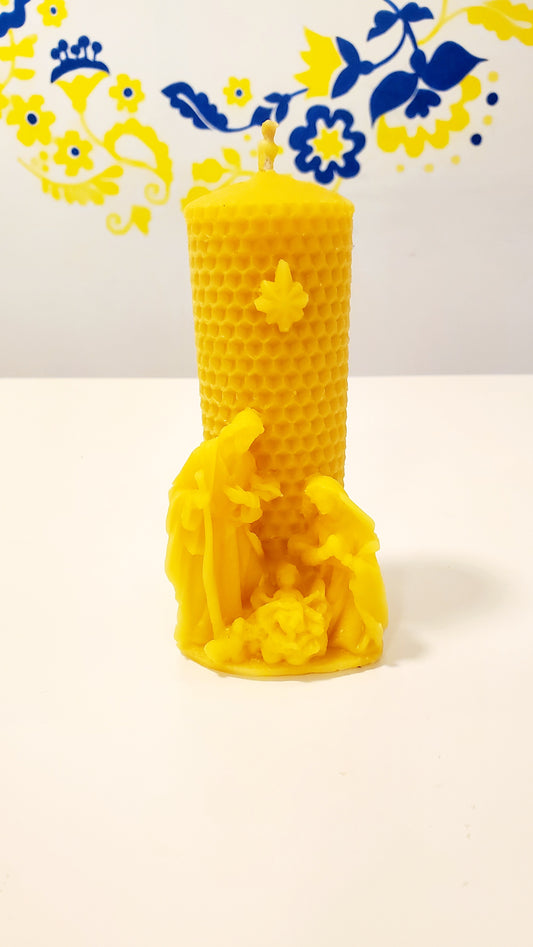 Beeswax Candle "Holy Christmas" Large