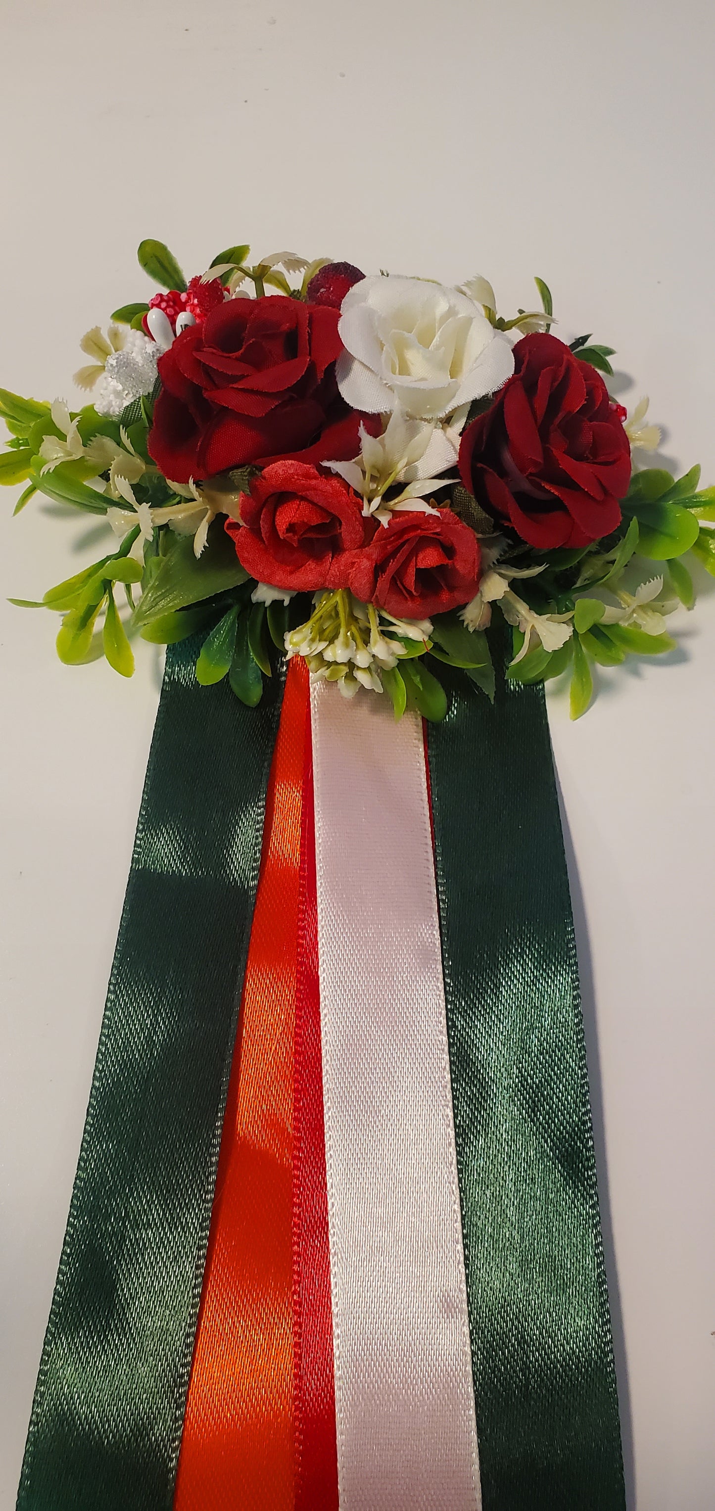Hair clip flowers with the ribbons
