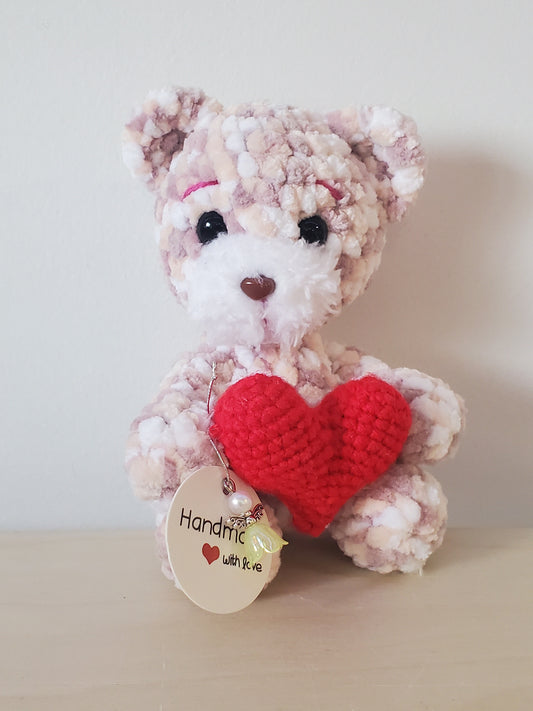 Toy Knitted Bear with heart
