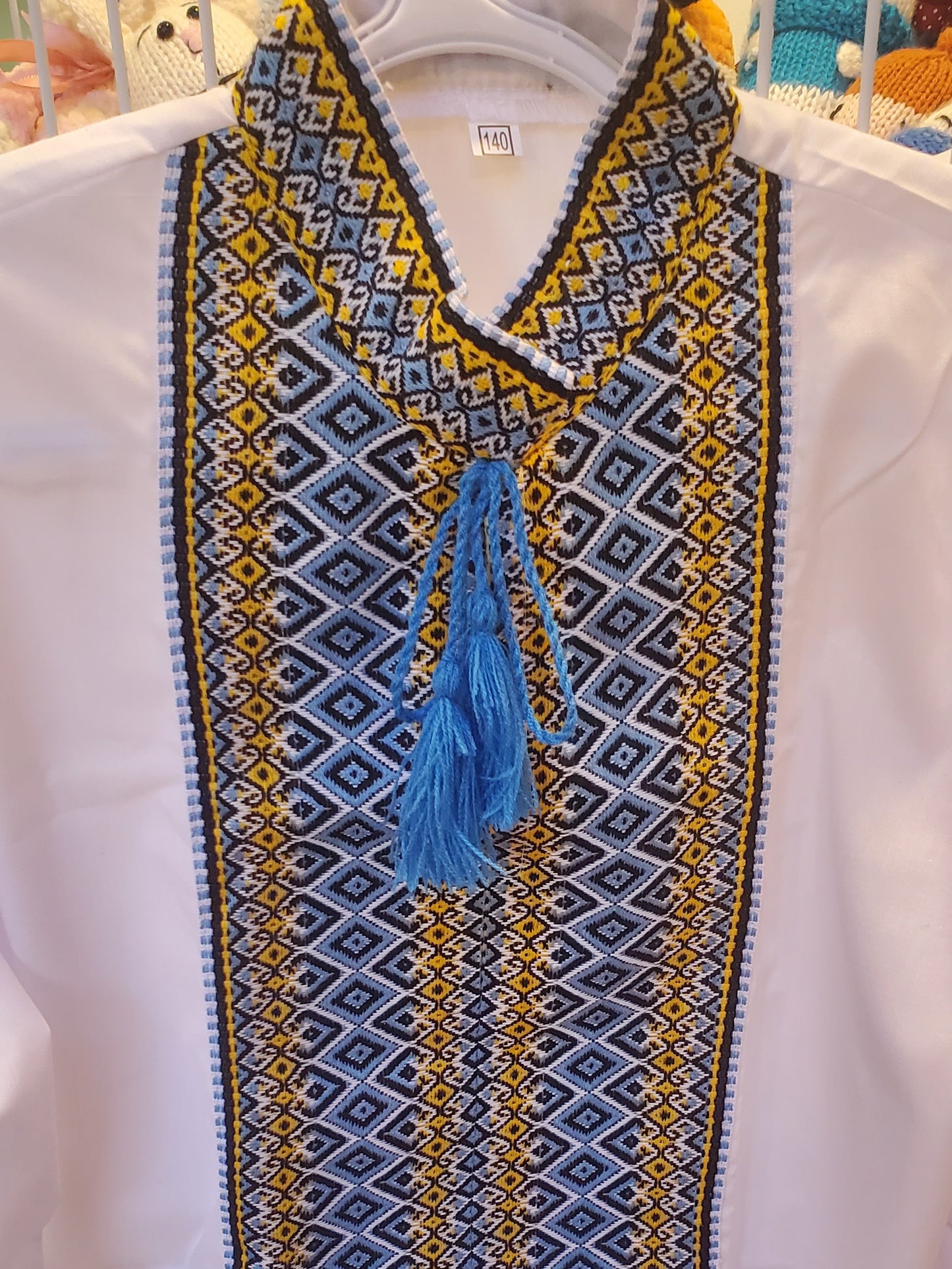 Embroidered children's shirt 140 blue/yellow