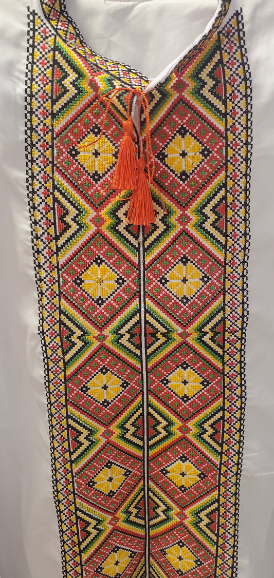 Embroidered shirt red/green/yellow