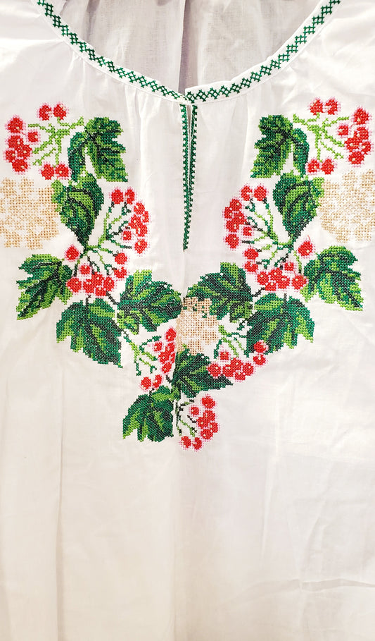 Embroidered women blouse White "Kalyna"