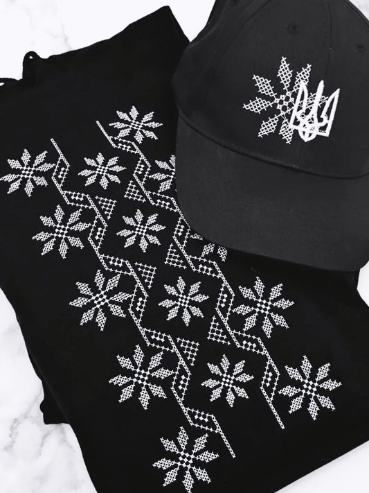 Hoodie with embroidery, black, size S, L