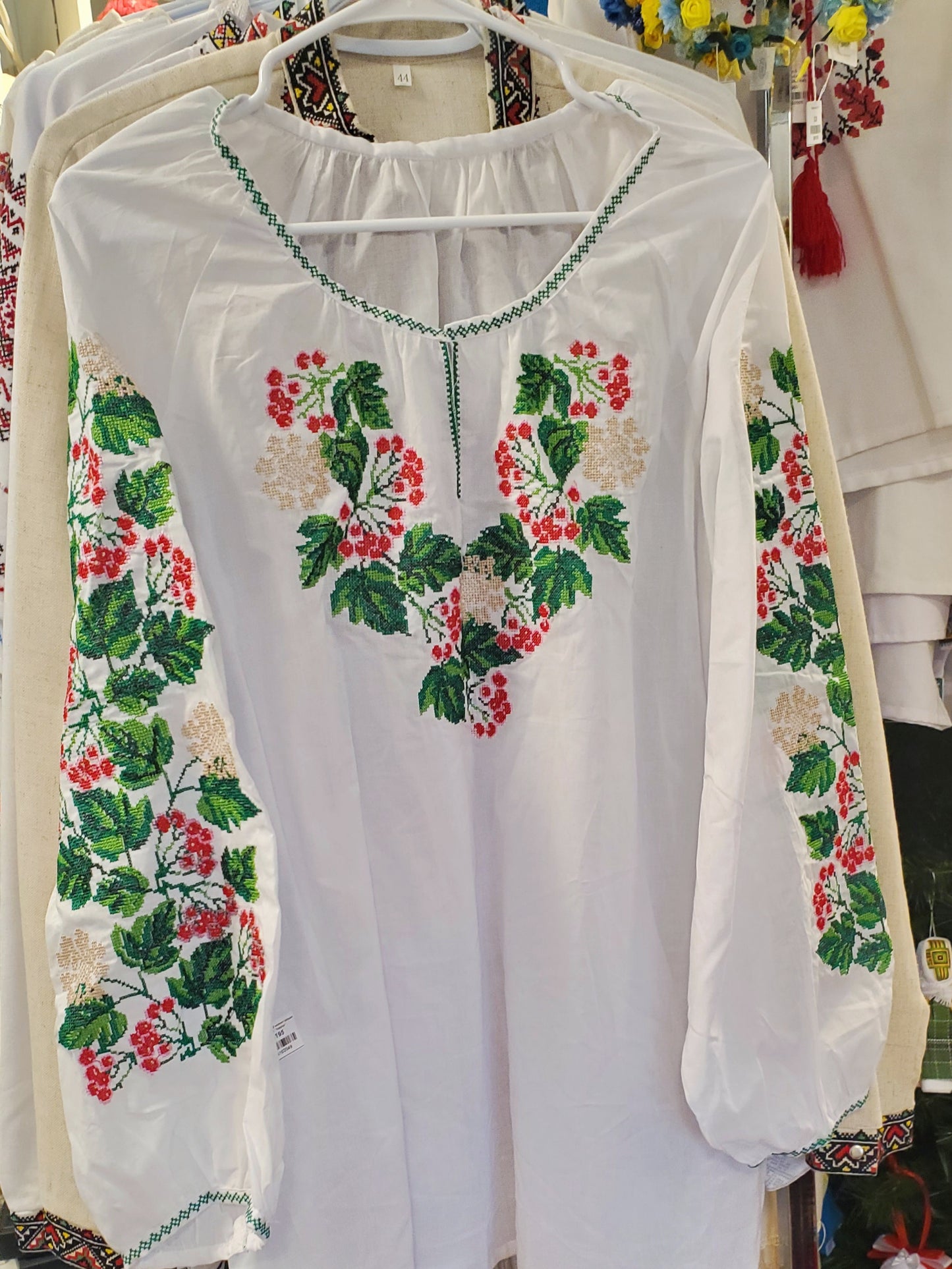 Embroidered women blouse White "Kalyna"