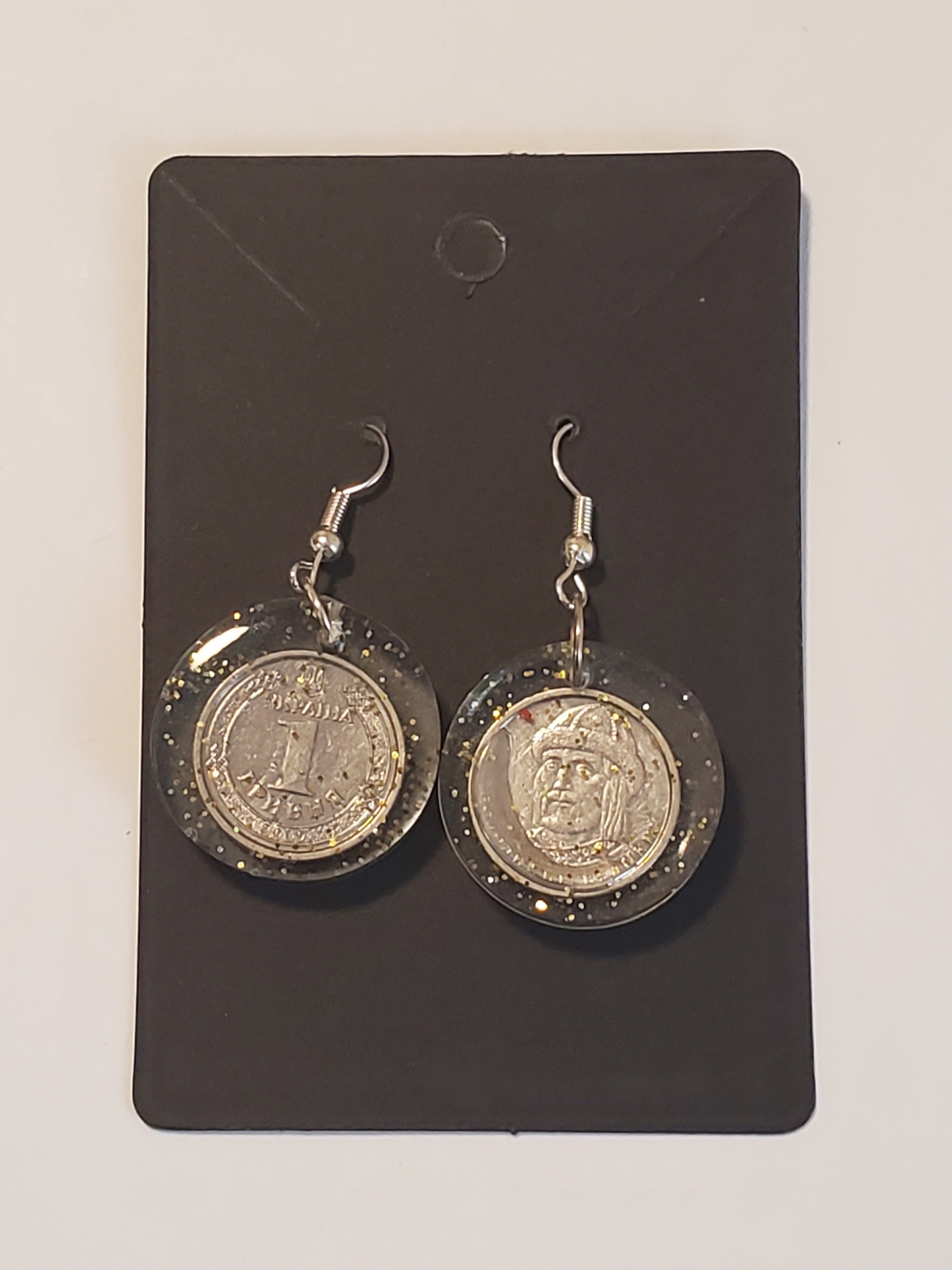 Earrings pair coins