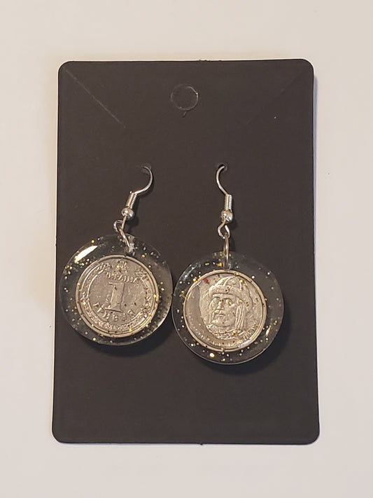 Earrings pair coins