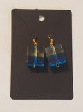 Earrings pair cube of two colors