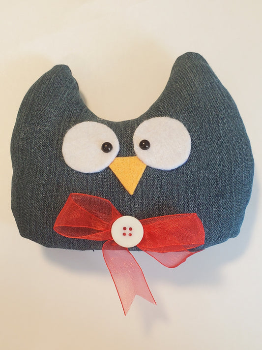 Toy Denim Owl/bow small