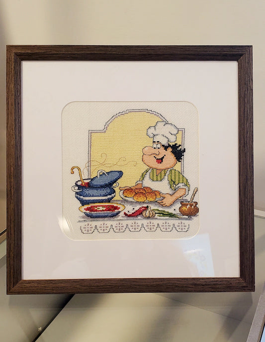 Embroidered Picture Cheerful Cook