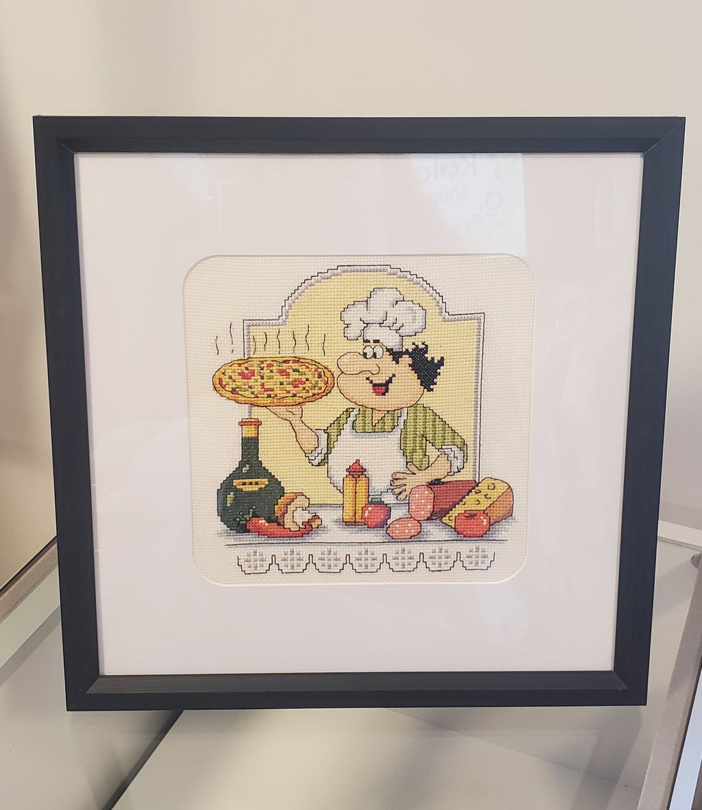 Embroidered Picture Cheerful Cook