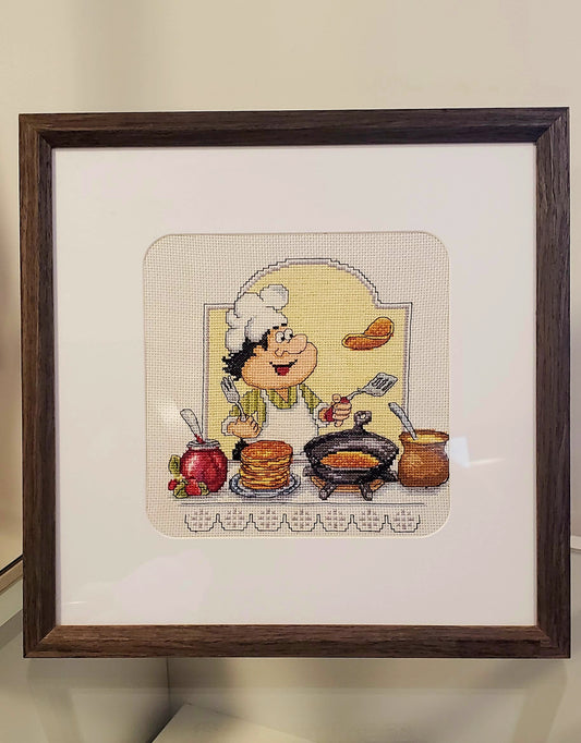 Embroidered Picture Cheerful Cook