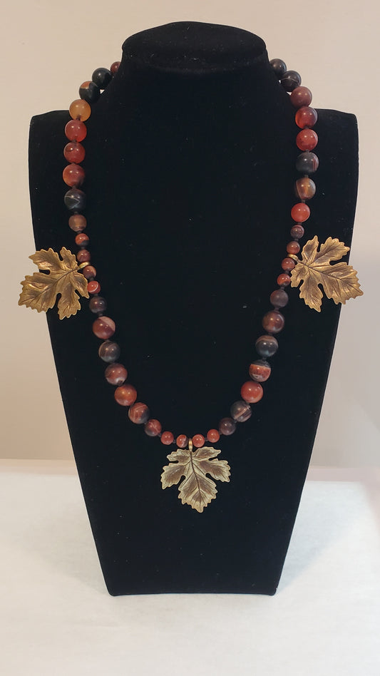 Necklace Agat brown