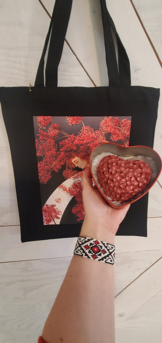 Candle heart in a red box