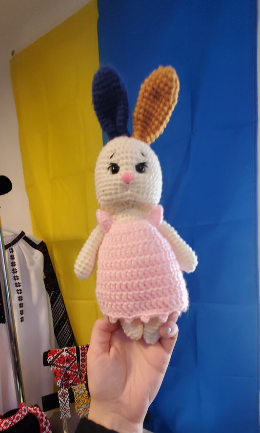 Knitted Ukrainian Bunny Toy