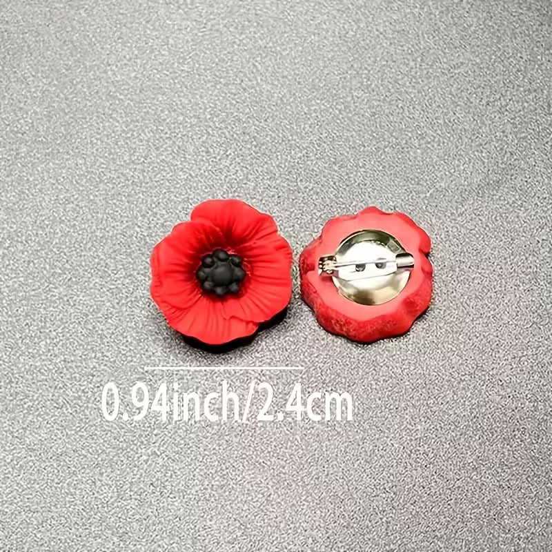 Brooch Red Poppy