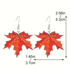 Earrings Retro Maple Leaf
