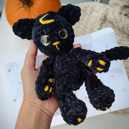 Knitted Black Cat Toy
