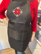 Apron with embroidery Black/Blue Mix