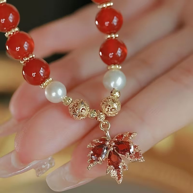 Bracelet Red Maple Leaf