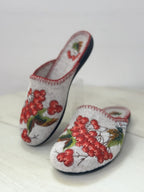 Women's embroidered slippers, size 36, 37, 38 (beige)