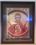 Christian Icon of St. Mariia paper in frame size 21x29.5 cm