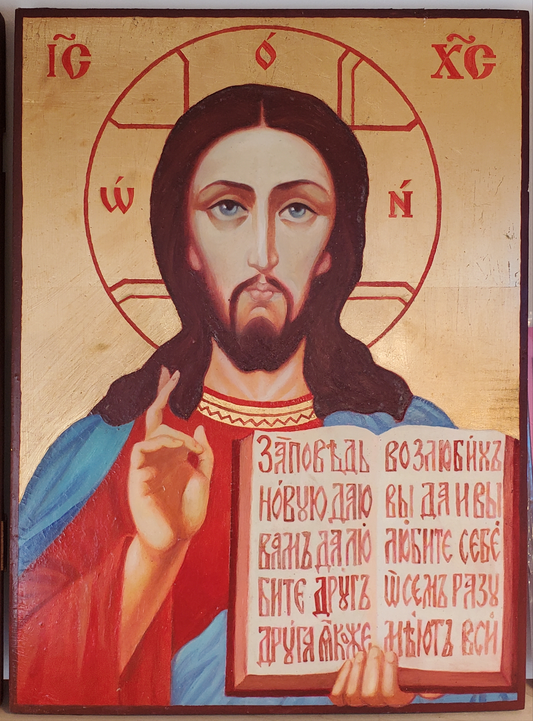 Christian Icon of Jesus Christ (handmade on wood)