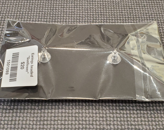 Earings beaded "Sunflower"