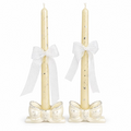 Beeswax wedding candles set (silver)
