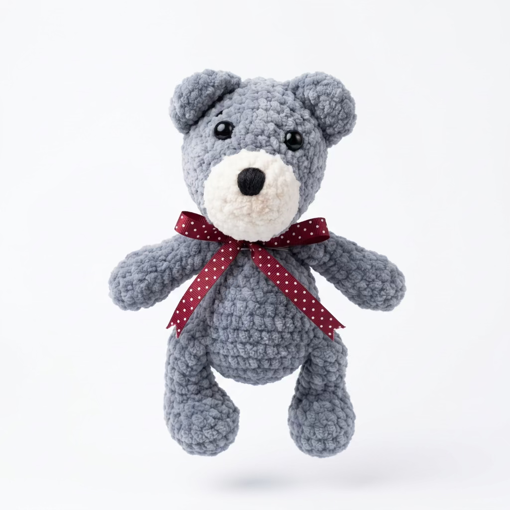 Valentine's Day gift Knitted Bear/bow medium