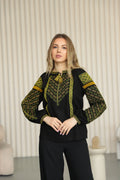 Women's embroidered  blouse Anisiya (black)