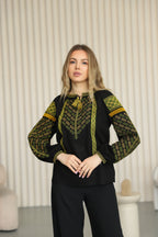 Women's embroidered  blouse Anisiya (black)