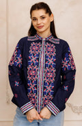 Women's embroidered blouse "Mileniia" (navy blue)