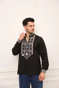 Men's embroidered shirt Yaromyr M, L, XL, XXL (black and grey)