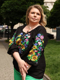 Women's embroidered blouse "Mariana", Size XXXL (black)