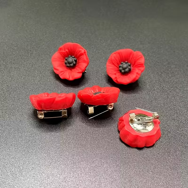 Brooch Red Poppy