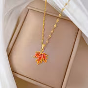 Pendant on a chain Maple Leaf