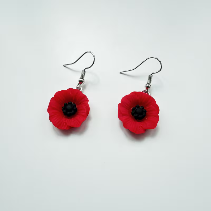 Earrings Red Poppy Small
