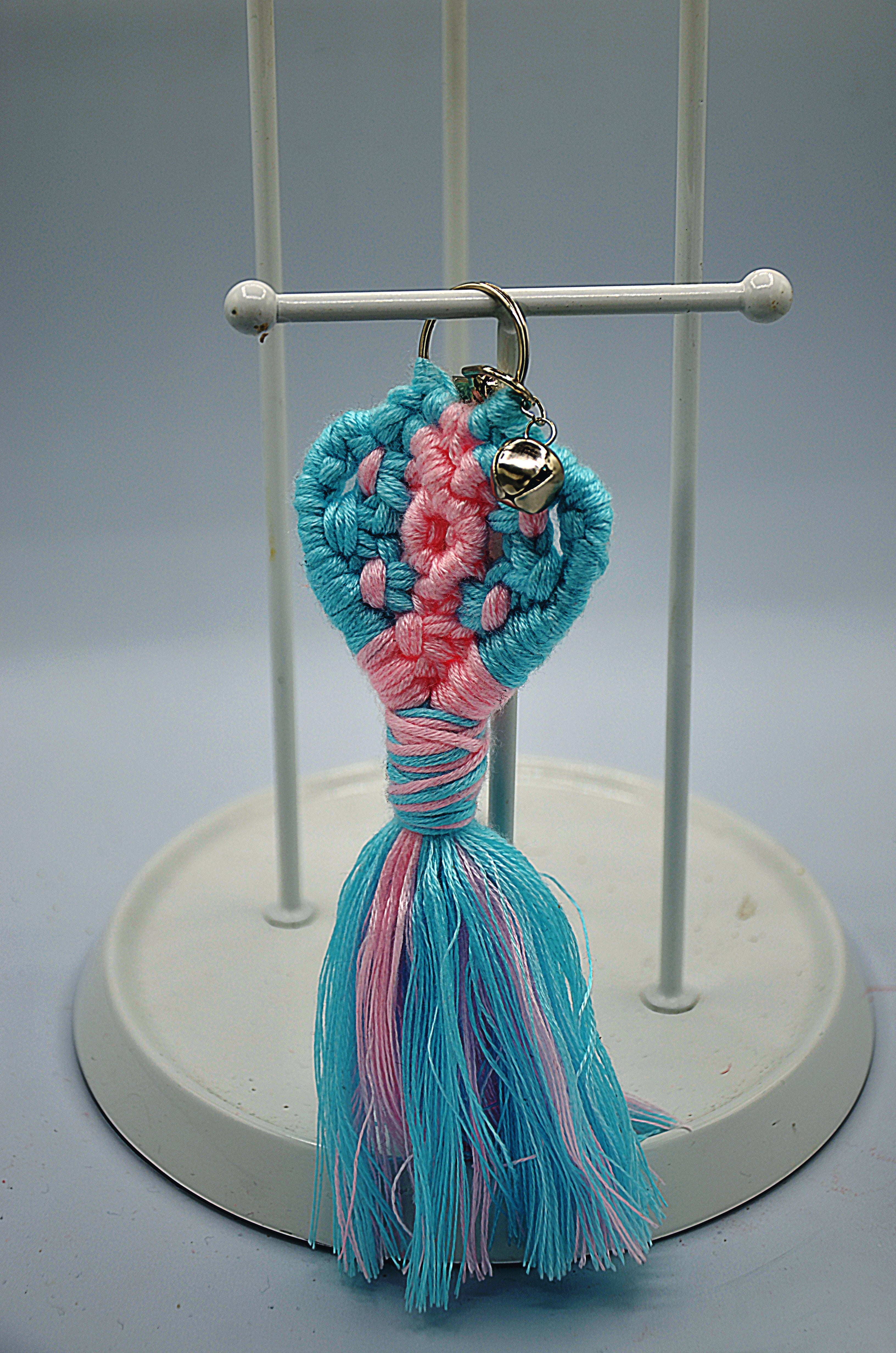 Knitted Keychain heart/ hats
