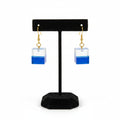 Earrings pair cube of two colors