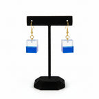Earrings pair cube of two colors