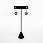 Earrings with flowers/cube of two colors