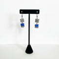Earrings with flowers/cube of two colors