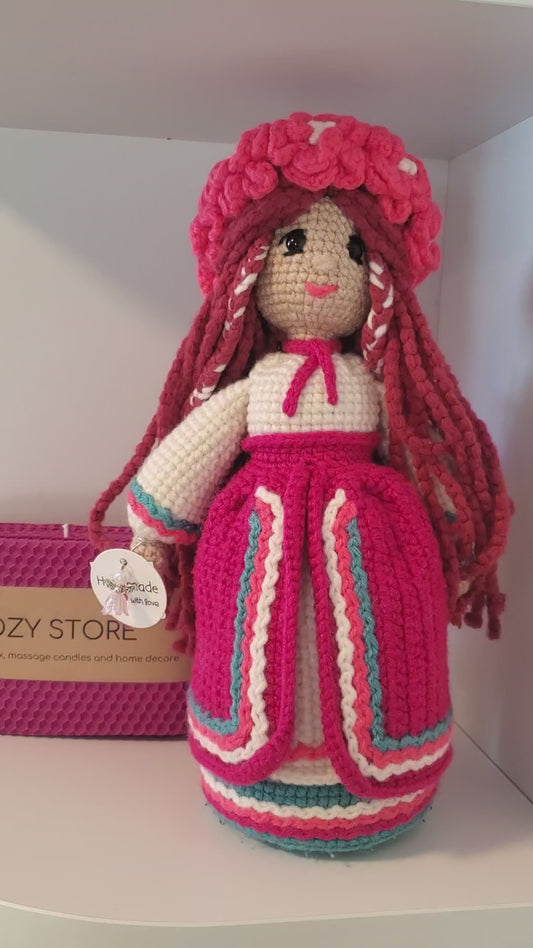 Toy Knitted Ukrainian girl