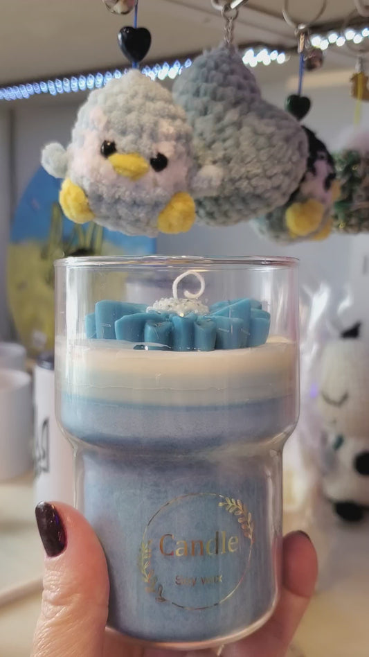 Candle flower in a glass