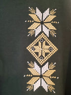 Hoodie embroidered with ornament, Green, L