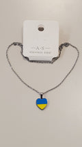 Necklace with heart (yelow / blue)