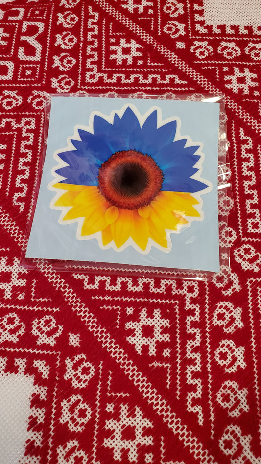 Car sticker UA (trident, sunflower)