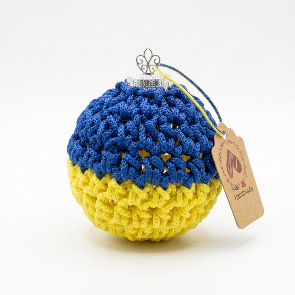 Knitted Christmas ball UA 6 cm